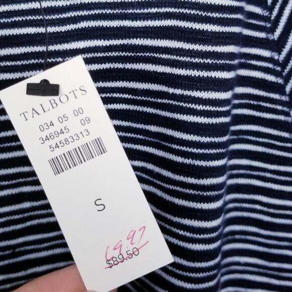 T by Talbots Striped Knit Dress Navy & White Sheath - Size Small - Picture 5 of 8